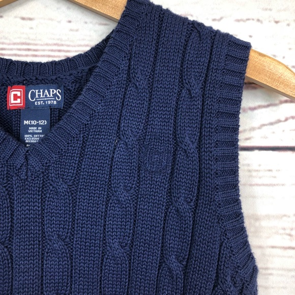 🎁CHAPS🎁 Knitted V-Neck Vest Size M (10-12) - Picture 2 of 4